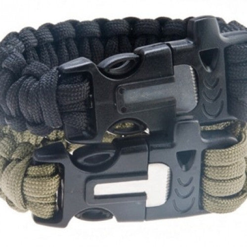 Paracord Whistle Lifesaving Bracelet Braided Rope Wrist Band